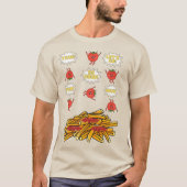 tomaten die naar gefrituurde aardappelen springen  t-shirt (Voorkant)