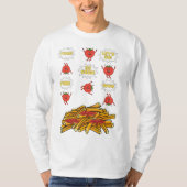 tomaten die naar gefrituurde aardappelen springen  t-shirt (Voorkant)