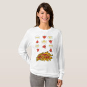 tomaten die naar gefrituurde aardappelen springen  t-shirt (Voorkant volledig)