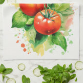 Tomaten en Basil Theedoek (Gevouwen)