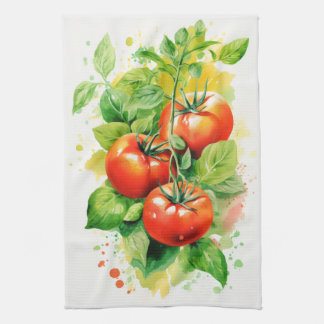 Tomaten en Basil Theedoek