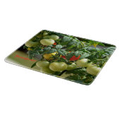 Tomaten en Bloesems Fotografisch glas Snijplank (Hoek)