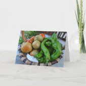 Tomaten en groene paprika's in mandje kaart (Voorkant)