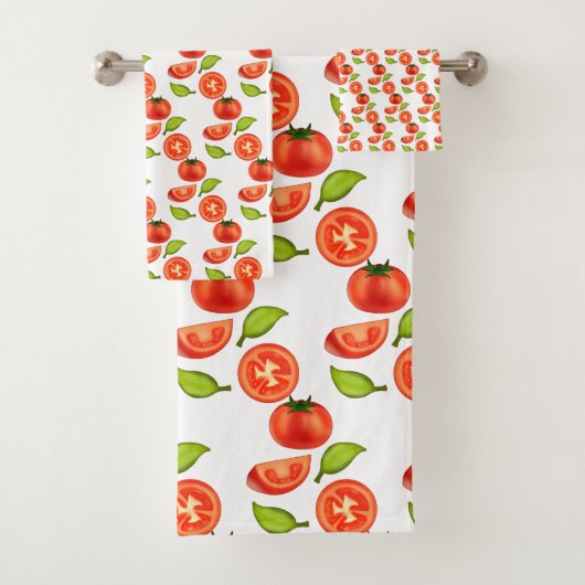 Tomaten en oreganobladeren bad handdoek (Insitu)