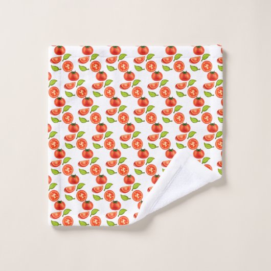 Tomaten en oreganobladeren bad handdoek (Wasdoekje)
