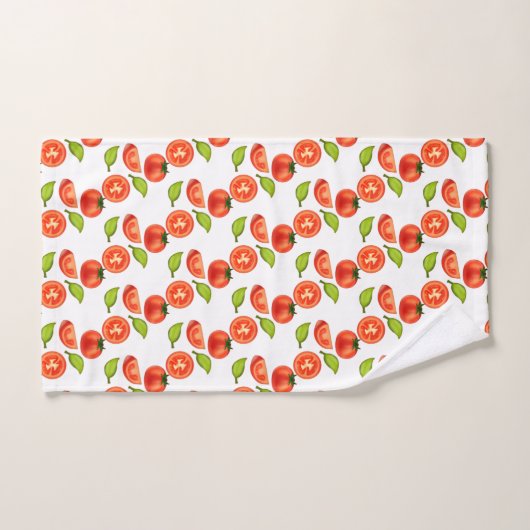 Tomaten en oreganobladeren bad handdoek (Handdoek)