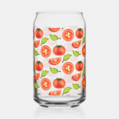 Tomaten en oreganobladeren blikvorm glas (Achterkant)