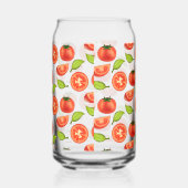 Tomaten en oreganobladeren blikvorm glas (Rechts)