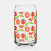 Tomaten en oreganobladeren blikvorm glas (Links)