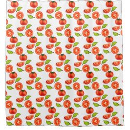 Tomaten en oreganobladeren douchegordijn