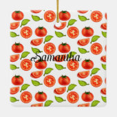 Tomaten en oreganobladeren keramisch ornament (Achterkant)