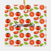 Tomaten en oreganobladeren keramisch ornament (Voorkant)