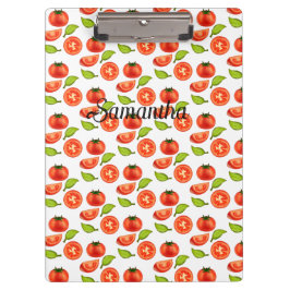 Tomaten en oreganobladeren klembord