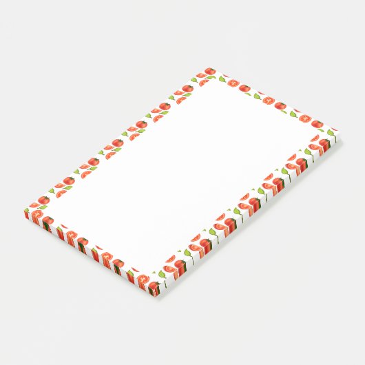 Tomaten en oreganobladeren post-it® notes (Schuin)