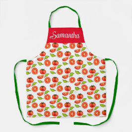 Tomaten en oreganobladeren schort