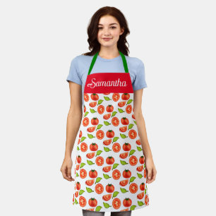 Tomaten en oreganobladeren schort