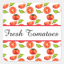 Tomaten en oreganobladeren vierkante sticker
