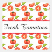 Tomaten en oreganobladeren vierkante sticker (Voorkant)