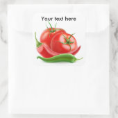 Tomaten en paprika's vierkante sticker (Tas)