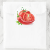 Tomaten en peper ronde sticker (Tas)