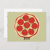 Tomaten en Peppers Pizza Recipcard Briefkaart (Voorkant / Achterkant)