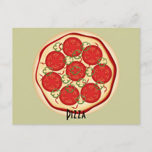 Tomaten en Peppers Pizza Recipcard Briefkaart
