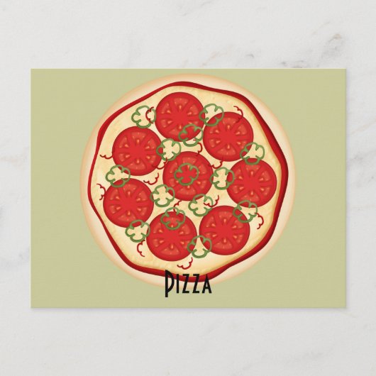Tomaten en Peppers Pizza Recipcard Briefkaart (Voorkant)
