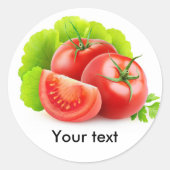 Tomaten en sla ronde sticker (Voorkant)