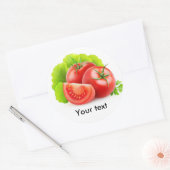 Tomaten en sla ronde sticker (Envelop)
