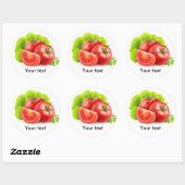 Tomaten en sla ronde sticker (Vel)