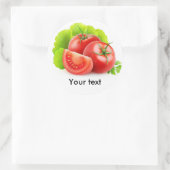 Tomaten en sla ronde sticker (Tas)