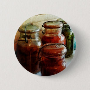 Tomaten en String Beans in Canning Jars Ronde Button 5,7 Cm
