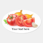 Tomaten en uien ovale sticker (Voorkant)