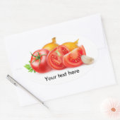Tomaten en uien ovale sticker (Envelop)