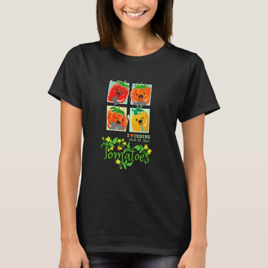 Tomaten Fruit Pun Ik hou van coderen van hoofd sar T-shirt (Voorkant)