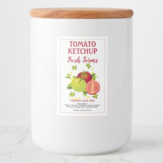 Tomaten Fruit Vegetable Garden Voedselcontainer Etiket (Voorkant)