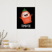 Tomaten Grappig Tomaat Pun Donker BG Poster (Keuken)