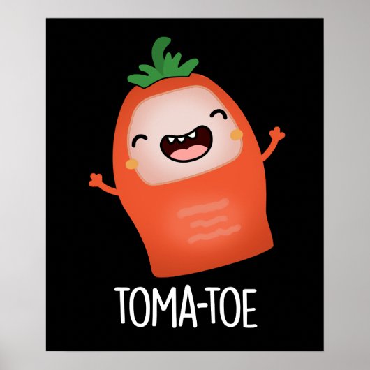 Tomaten Grappig Tomaat Pun Donker BG Poster (Voorkant)