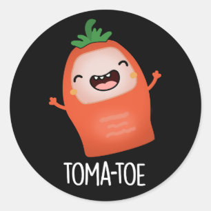 Tomaten Grappig Tomaat Pun Donker BG Ronde Sticker