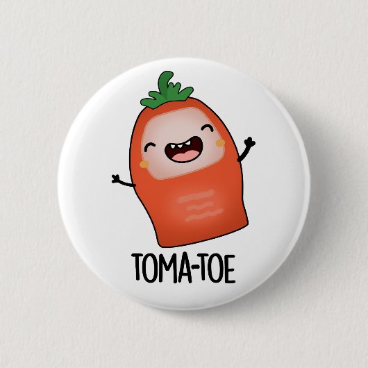 Tomaten Grappige Tomaat Pun Ronde Button 5,7 Cm (Voorkant)
