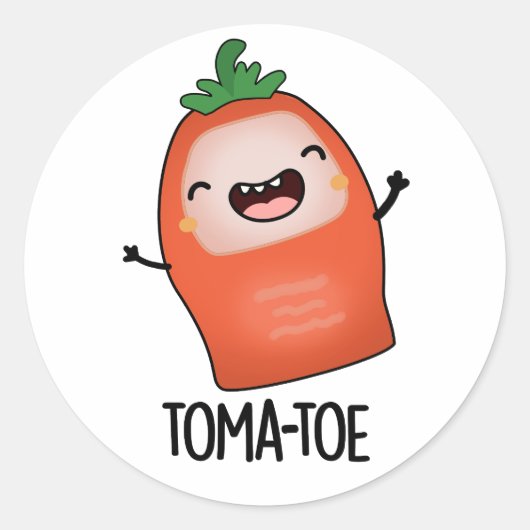 Tomaten Grappige Tomaat Pun Ronde Sticker (Voorkant)