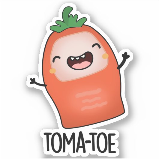 Tomaten Grappige Tomaat Pun Sticker (Voorkant)