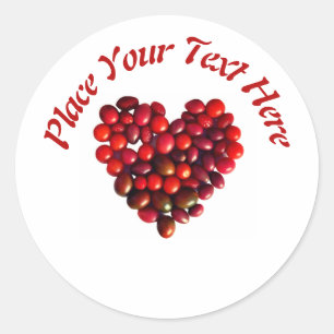 Tomaten Hart Ronde Sticker