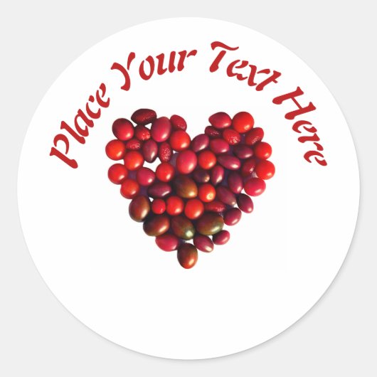 Tomaten Hart Ronde Sticker (Voorkant)