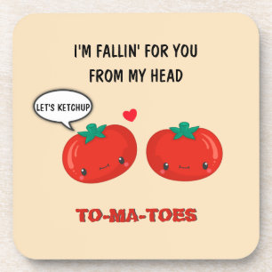 Tomaten in Love Cute Romantic Valentijnsdag Bier Onderzetter
