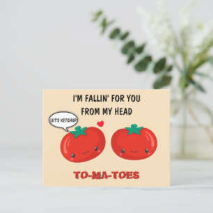 Tomaten in Love Cute Romantic Valentijnsdag Briefkaart