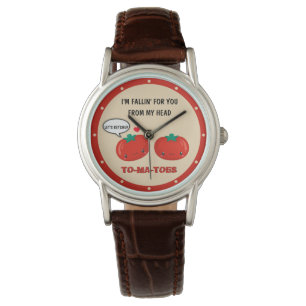 Tomaten in Love Cute Romantic Valentijnsdag Horloge