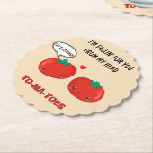 Tomaten in Love Cute Romantic Valentijnsdag Kartonnen Onderzetters (Gekanteld)