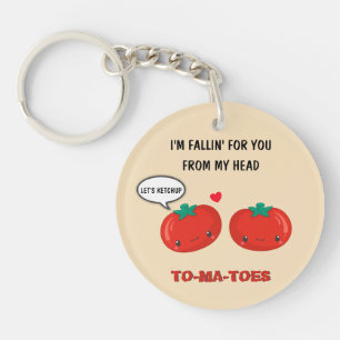 Tomaten in Love Cute Romantic Valentijnsdag Sleutelhanger