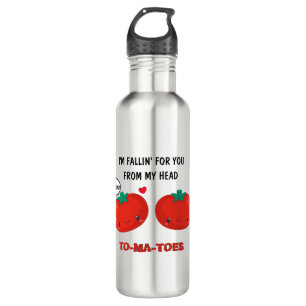 Tomaten in Love Cute Romantic Valentijnsdag Waterfles